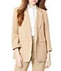 Color:Praline - Image 1 - Roll Cuff Notch Lapel 3/4 Sleeve Blazer