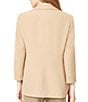 Color:Praline - Image 2 - Roll Cuff Notch Lapel 3/4 Sleeve Blazer