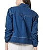 Color:Shore Wash - Image 2 - Shirred Sleeve Zip Front Denim Jacket