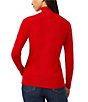 Color:Rouge - Image 2 - Solid Knit Mock Neck Long Sleeve Knit Top