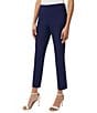 Color:Pacific Navy - Image 1 - Stretch Ankle Straight Wide Waistband Pull-On Pants