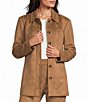 Jones New York Suede Point Collar Long Sleeve Scuba Jacket - Image 1