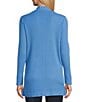 Jones New York Sutton Ribbed Knit Long Sleeve Open Front Cardigan, Color:Blue Lagoon - Image 2