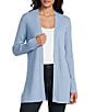 Jones New York Sutton Ribbed Knit Long Sleeve Open Front Cardigan, Color:Chintz Blue - Image 1