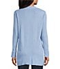 Jones New York Sutton Ribbed Knit Long Sleeve Open Front Cardigan, Color:Chintz Blue - Image 2