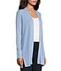 Jones New York Sutton Ribbed Knit Long Sleeve Open Front Cardigan, Color:Chintz Blue - Image 3