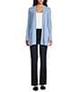 Jones New York Sutton Ribbed Knit Long Sleeve Open Front Cardigan, Color:Chintz Blue - Image 5
