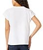 Color:NYC White - Image 2 - V-Neck Short Sleeve Top