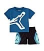 Color:Black - Image 1 - Baby Boys 12-24 Months Short-Sleeve Air Heat Map T-Shirt & Shorts Set