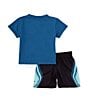 Color:Black - Image 2 - Baby Boys 12-24 Months Short-Sleeve Air Heat Map T-Shirt & Shorts Set