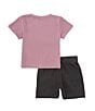 Color:Off Noir/Red - Image 2 - Baby Boys 12-24 Months Short Sleeve Air Jordan T-Shirt & Coordinating Shorts Set