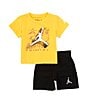 Color:Black - Image 1 - Baby Boys 12-24 Months Short-Sleeve Air Jordan T-Shirt & Coordinating Shorts Set