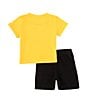 Color:Black/Yellow Multi - Image 2 - Baby Boys 12-24 Months Short Sleeve Air Jordan T-Shirt & Coordinating Shorts Set