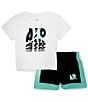 Color:White/Black - Image 1 - Baby Boys 12-24 Months Short-Sleeve Air Jordan Tee & Coordinating Shorts Set