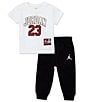 Color:Black/White - Image 3 - Baby Boys 12-24 Months Short Sleeve Lil Champ Allover Printed Tee & Solid Jogger Pants