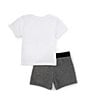 Color:Carbon Heather - Image 2 - Baby Boys 12-24 Months Short Sleeve Logo T-Shirt & Coordinating Shorts Set