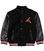 Jordan Big Boys Long Sleeve Varsity Jacket, Color:Black - Image 1