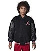 Jordan Big Boys Long Sleeve Varsity Jacket, Color:Black - Image 3