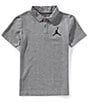 Jordan Big Boys Short Sleeve Jumpman Air Pique Polo Shirt, Color:Carbon Grey Heather - Image 1