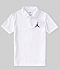 Color:White - Image 1 - Big Boys 8-20 Short-Sleeve Jumpman Air Pique Polo Shirt