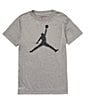 Color:Carbon Heather/Black - Image 1 - Big Boys 8-20 Short Sleeve Jumpman Logo T-Shirt