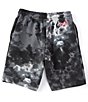Color:Black/Light Smoke Grey/Gym Red - Image 2 - Big Boys 8-20 Smoke-Dye Fleece Shorts