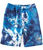 Color:Dark Marina Blue/Light Smoke Grey/White - Image 1 - Big Boys 8-20 Smoke-Dye Fleece Shorts