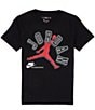 Color:Black - Image 1 - Big Boys 8-20 Short Sleeve Varsity Jumpman T-Shirt