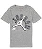 Color:Carbon Heather Black - Image 1 - Big Boys 8-20 Short Sleeve Varsity Jumpman T-Shirt