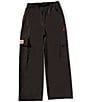 Jordan Big Boys Deep Dish Woven Belted Pants, Color:Black - Image 1