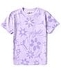 Color:Violet - Image 1 - Big Girls 7-16 Brooklyn AOP Short-Sleeve T-Shirt