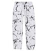 Color:White - Image 1 - Big Girls 7-16 Essential Printed Fleece Jogger Pants