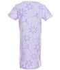 Color:Violet - Image 2 - Big Girls 7-16 Short-Sleeve Brooklyn AOP T-Shirt Dress