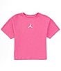 Color:Laser Pink - Image 1 - Big Girls 7-16 Short Sleeve Essentials Graphic T-Shirt