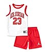 Color:Gym Red/White - Image 1 - Little Boys 2T-7 DNA Mesh Muscle Tank & Shorts Two-Piece Set
