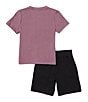 Color:Black - Image 2 - Little Boys 2T-7 Short Sleeve Air 2 3D FT T-Shirt & Short Set