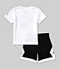Color:Black - Image 2 - Little Boys 2T-7 Short Sleeve Hoops Stiles Mesh T-Shirt & Shorts Set