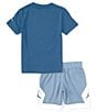 Color:Blue - Image 3 - Little Boys 2T-7 Short Sleeve Hoops Stiles Mesh T-Shirt & Shorts Set