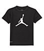 Color:Black - Image 1 - Little Boys 2T-7 Short Sleeve Jordan Logo T-Shirt