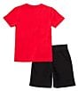 Color:Red/Black - Image 2 - Little Boys' 2T-7 Short Sleeve Jumbo Jumpman T-Shirt & Short Set