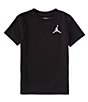 Color:Black/White - Image 1 - Little Boys 2T-7 Short-Sleeve Jumpman Air Embroidery Logo Knit T-Shirt