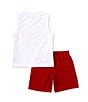Color:Gym Red - Image 2 - Little Boys 2T-7 Sleeveless Jordan 23 Jersey Tank & Shorts Set