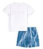 Color:Rinduster - Image 2 - Little Boys 4-7 Short Sleeve JDB MU Sport Mesh AOP T-Shirt & Shorts Set