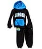 Jordan Little Boys Long-Sleeve Gametime Color Block Fleece Hoodie & Solid Fleece Jogger Pants Set, Color:Black - Image 1