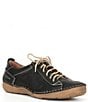 Color:Black - Image 1 - Fergey 56 Leather Lace-Up Oxford Sneakers