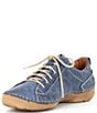 Color:Blue - Image 4 - Fergey 56 Leather Lace-Up Oxford Sneakers