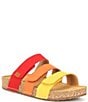 Color:Yellow - Image 1 - Hannah 03 Triple Strap Slide Sandals