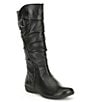 Color:Black Glove - Image 1 - Naly 23 Tall Scrunched Slouch Leather Boots