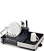 Color:Grey - Image 1 - Extend Steel Expandable Dish Rack with Draining Spout- Grey