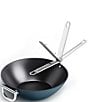 Color:Dark Blue - Image 1 - Space Folding Handle Ceramic Non-Stick Dark Blue 12.5#double; Wok